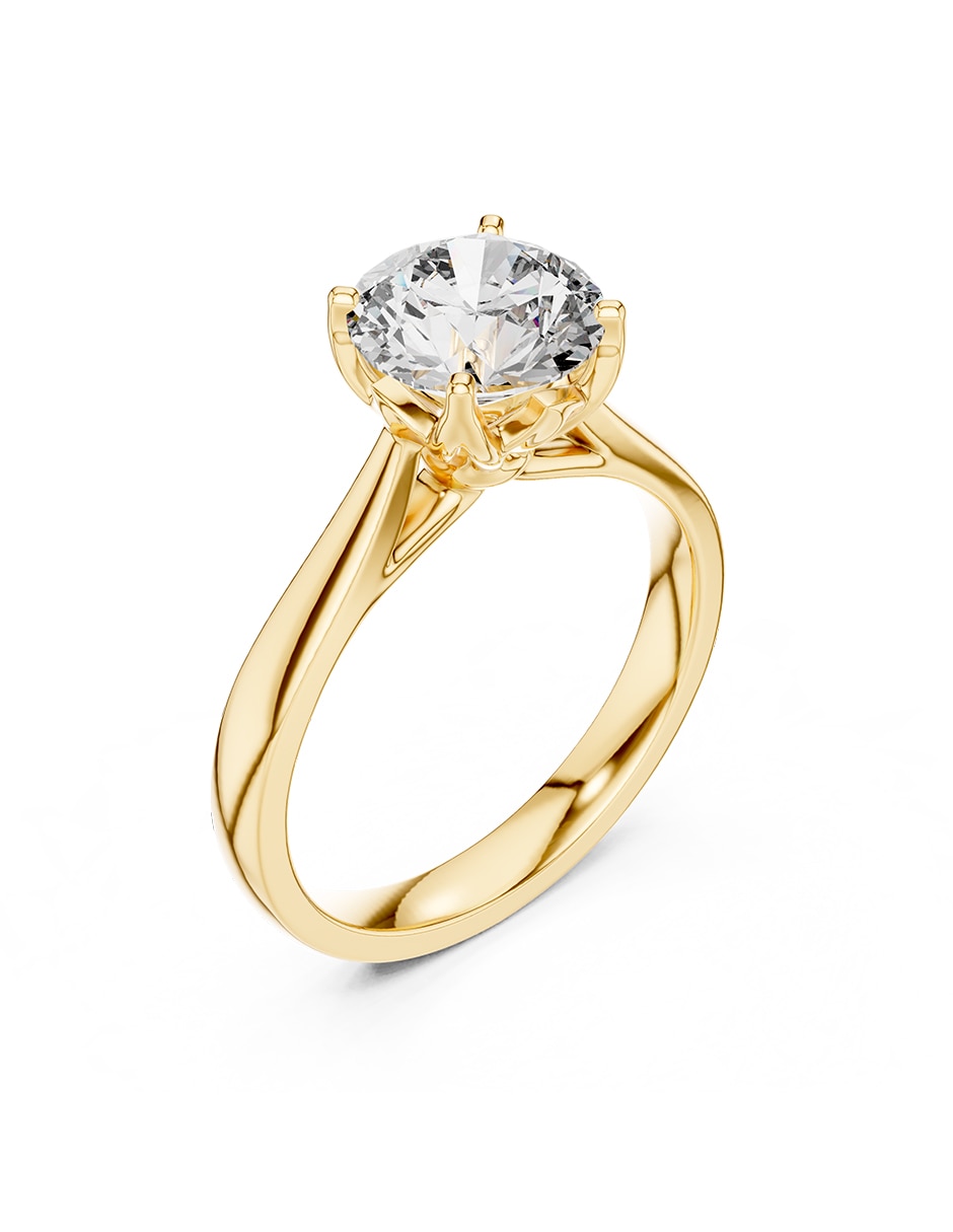 Anillo de compromiso de oro 14 K 2