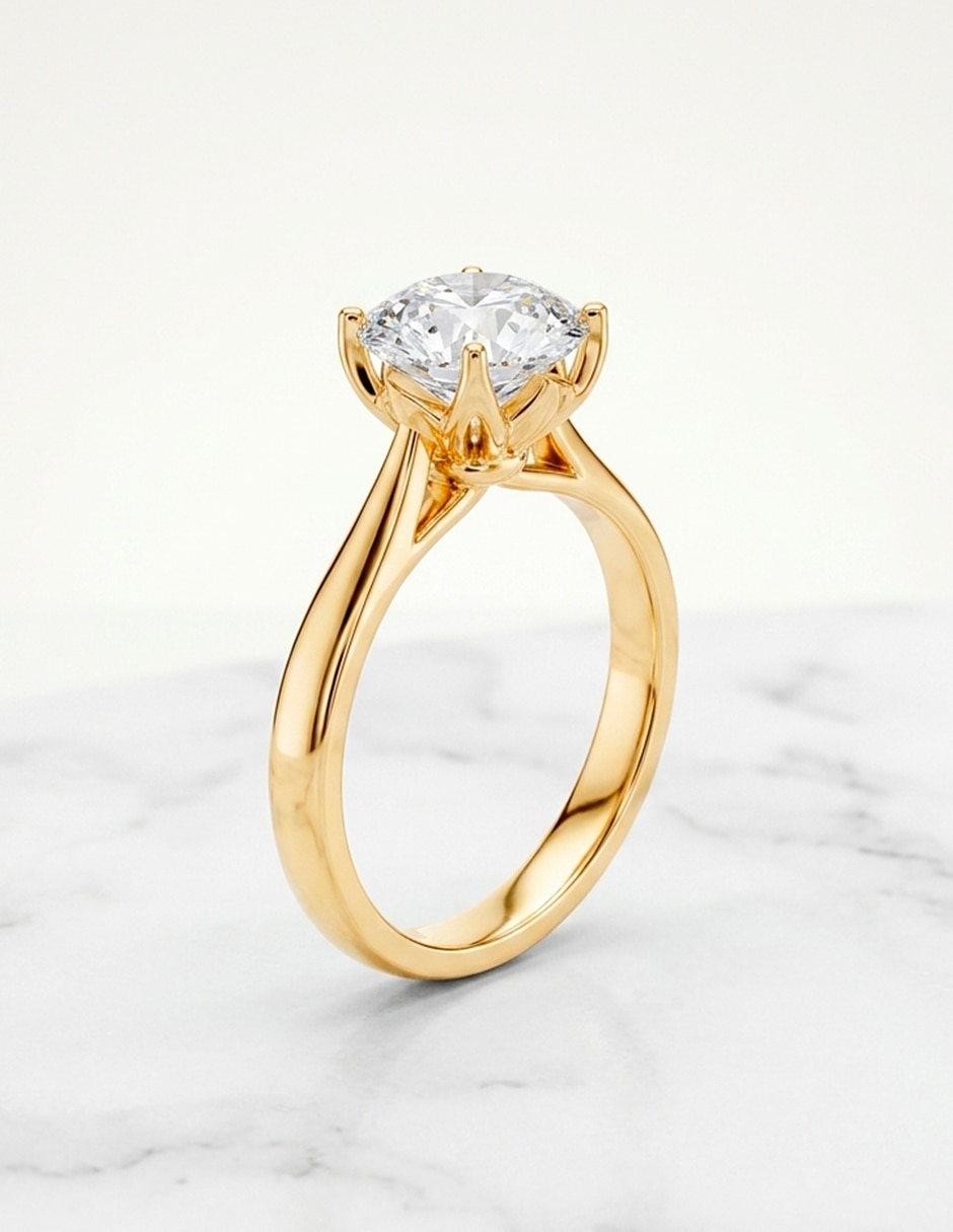 Anillo de compromiso de oro 14 K 7