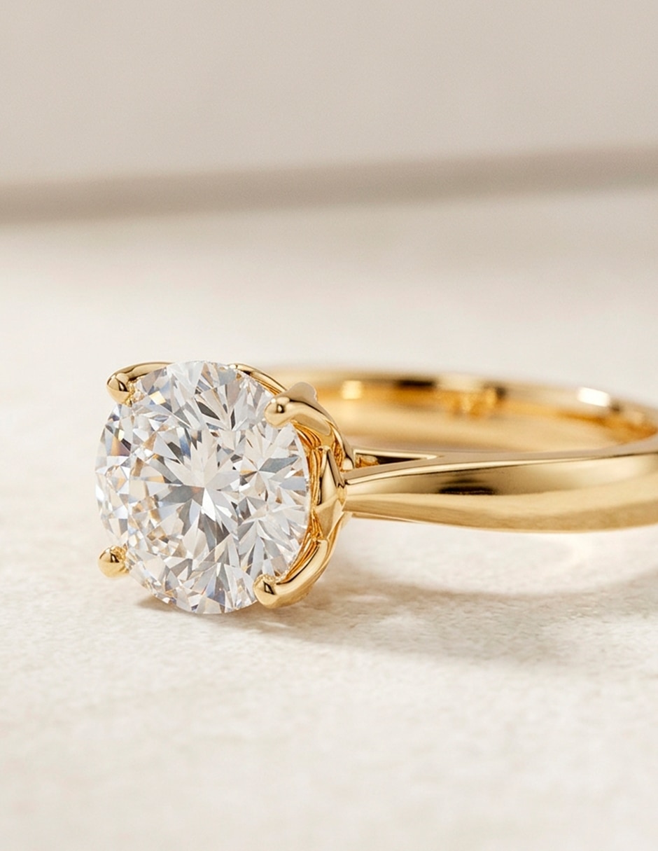 Anillo de compromiso de oro 14 K 8