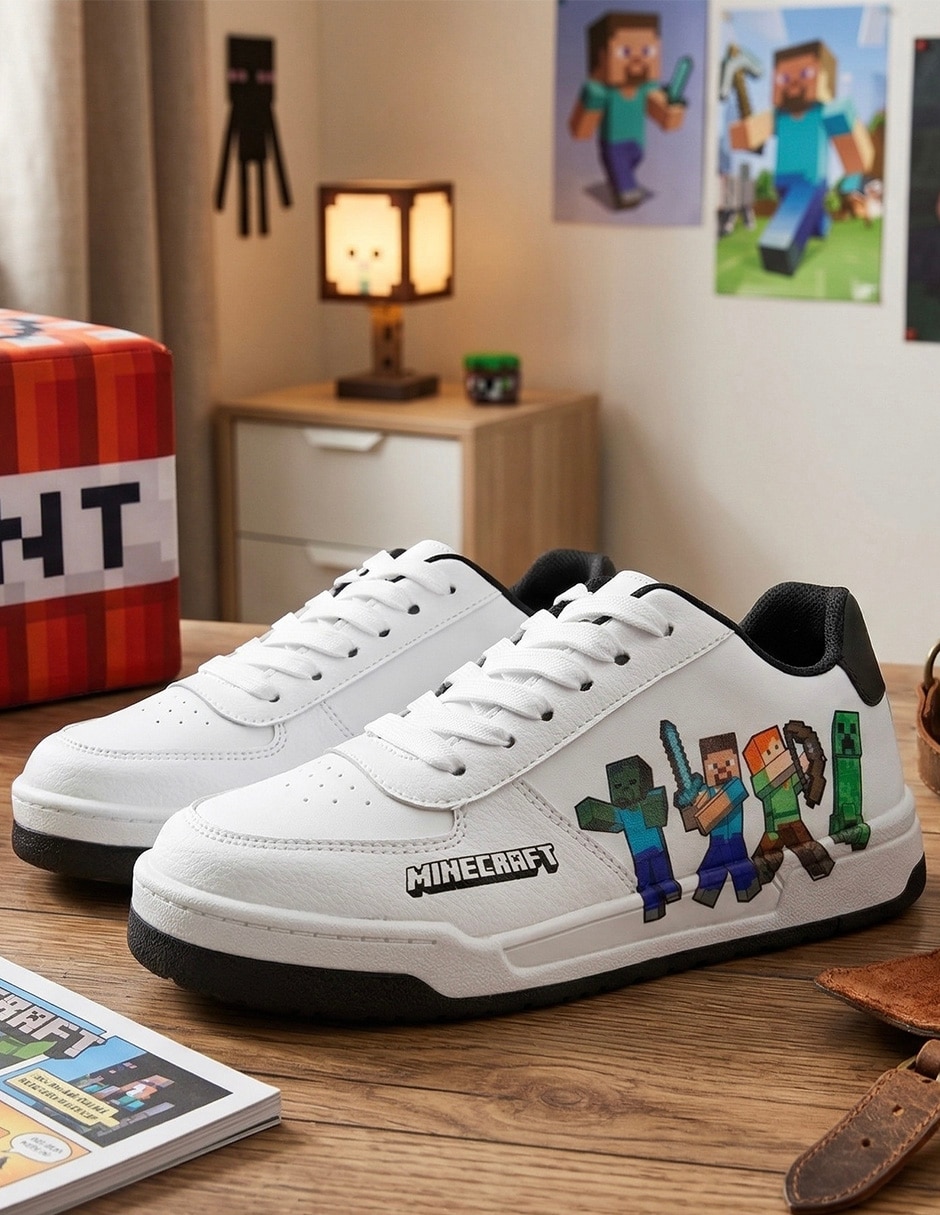 Tenis Minecraft para niño Creeper