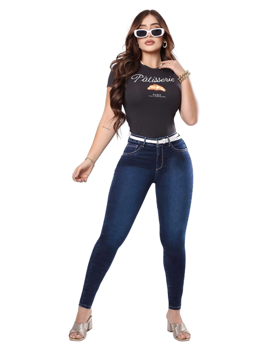 Jeans/Jegging/Jeans jogger Regular Super skinny SB4737 corte Media cintura para mujer 5