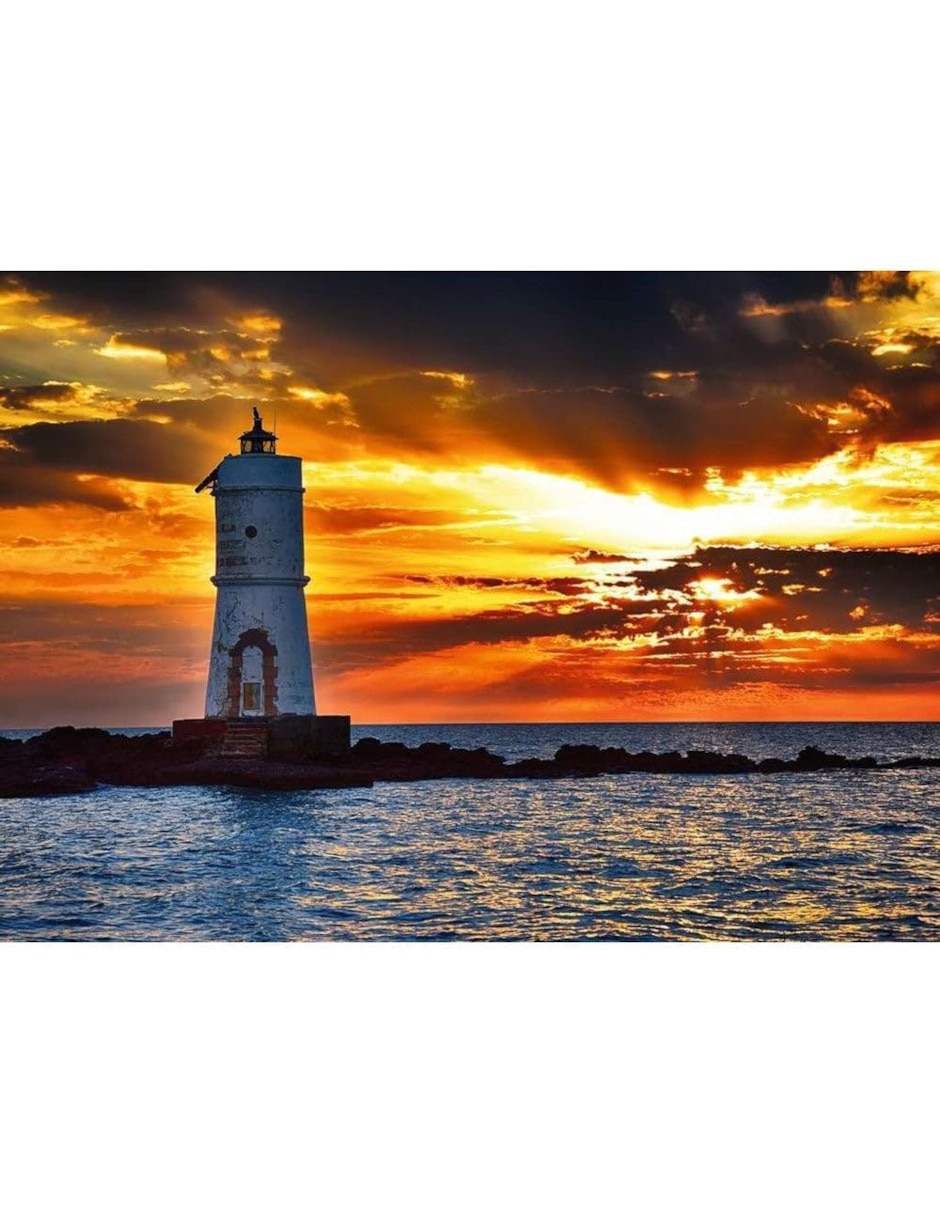 Rompecabezas El Faro Faro de Mangiabarche Isla de Sant'Antioco Sardegna RAVENSBURGER 1000 piezas