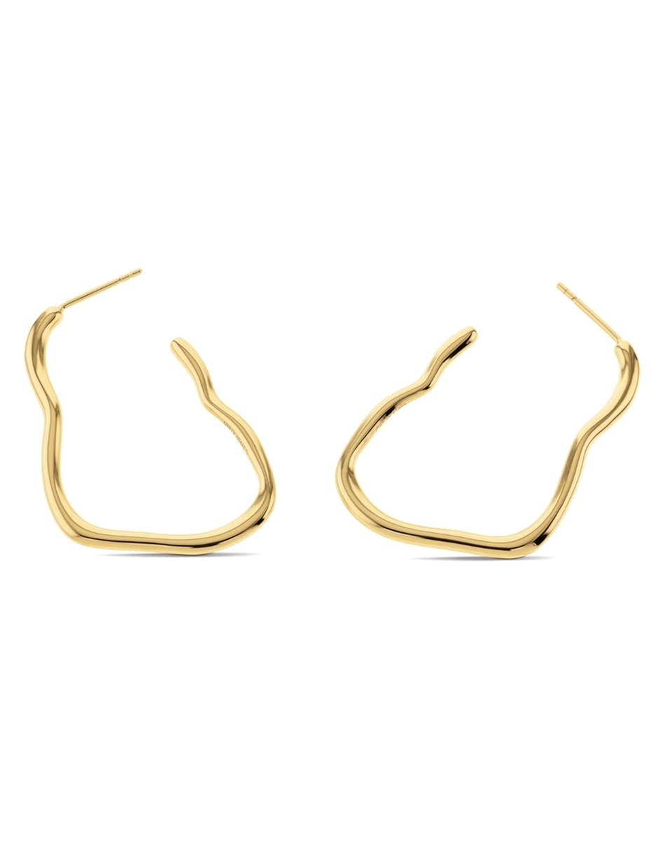 Aretes largos Calvin Klein Airy Molten de plata P 925 y 14 K con acabado baño de oro Aretes largos Calvin Klein Airy Molten de plata P 925 y 14 K con acabado baño de oro
