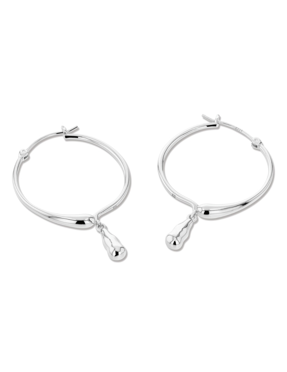 Aros Liquid Chain de plata P 925 con acabado pulido