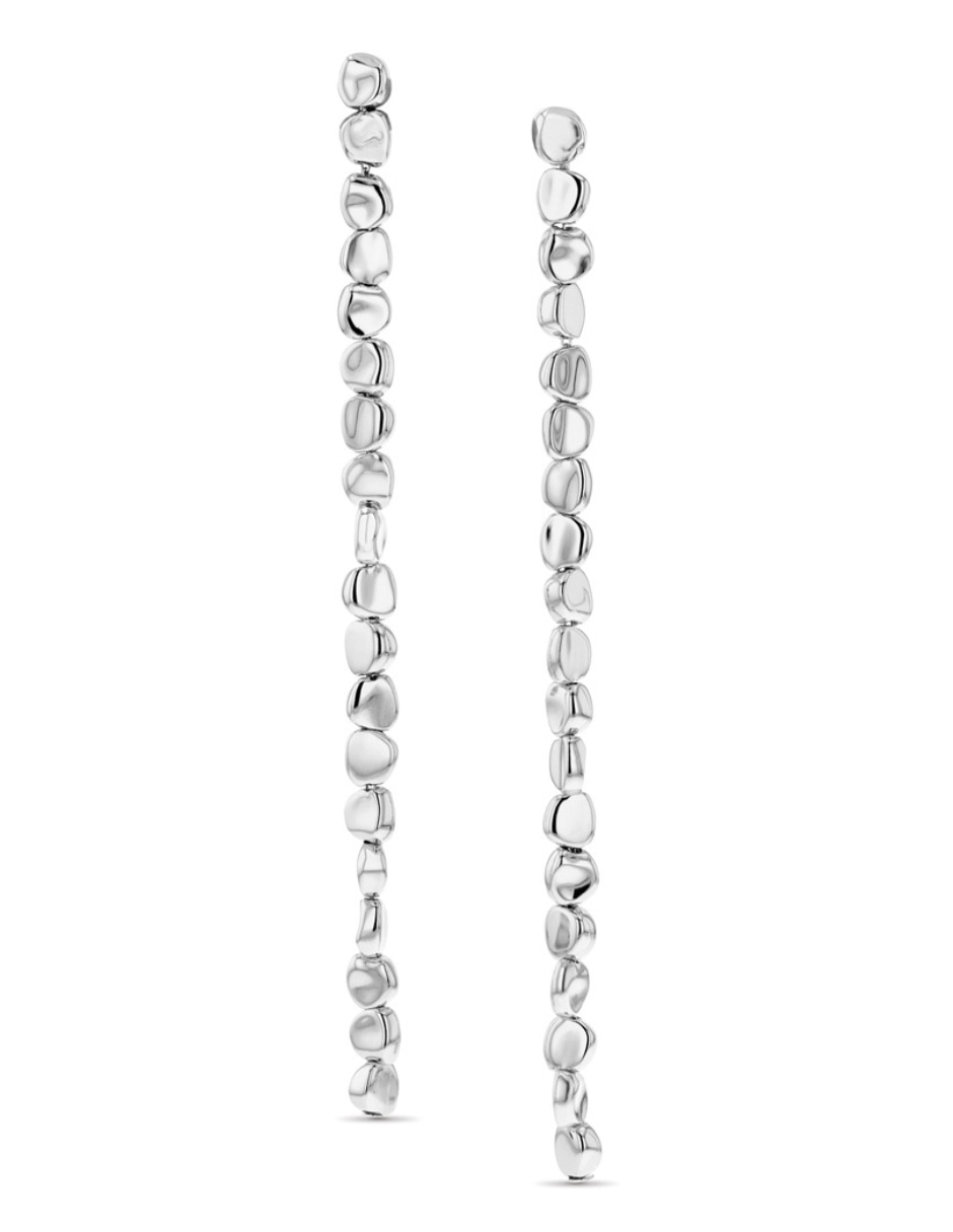Aretes largos Calvin Klein Minimal Pebble de plata P 925 con acabado pulido