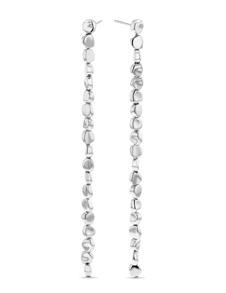 Aretes largos Calvin Klein Minimal Pebble de plata P 925 con acabado pulido 4