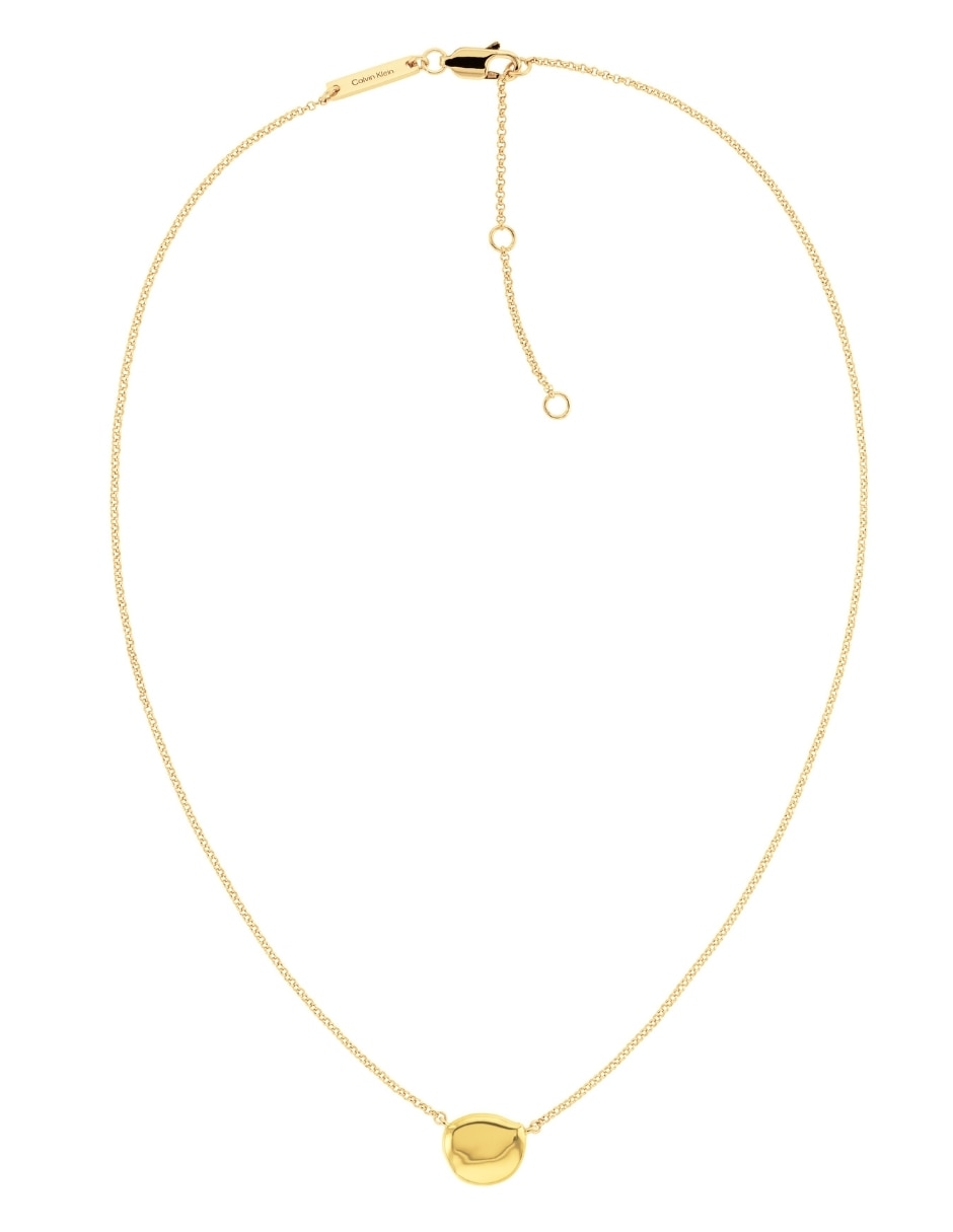 Collar circular Minimal Pebble de plata P 925 y Oro 14 K