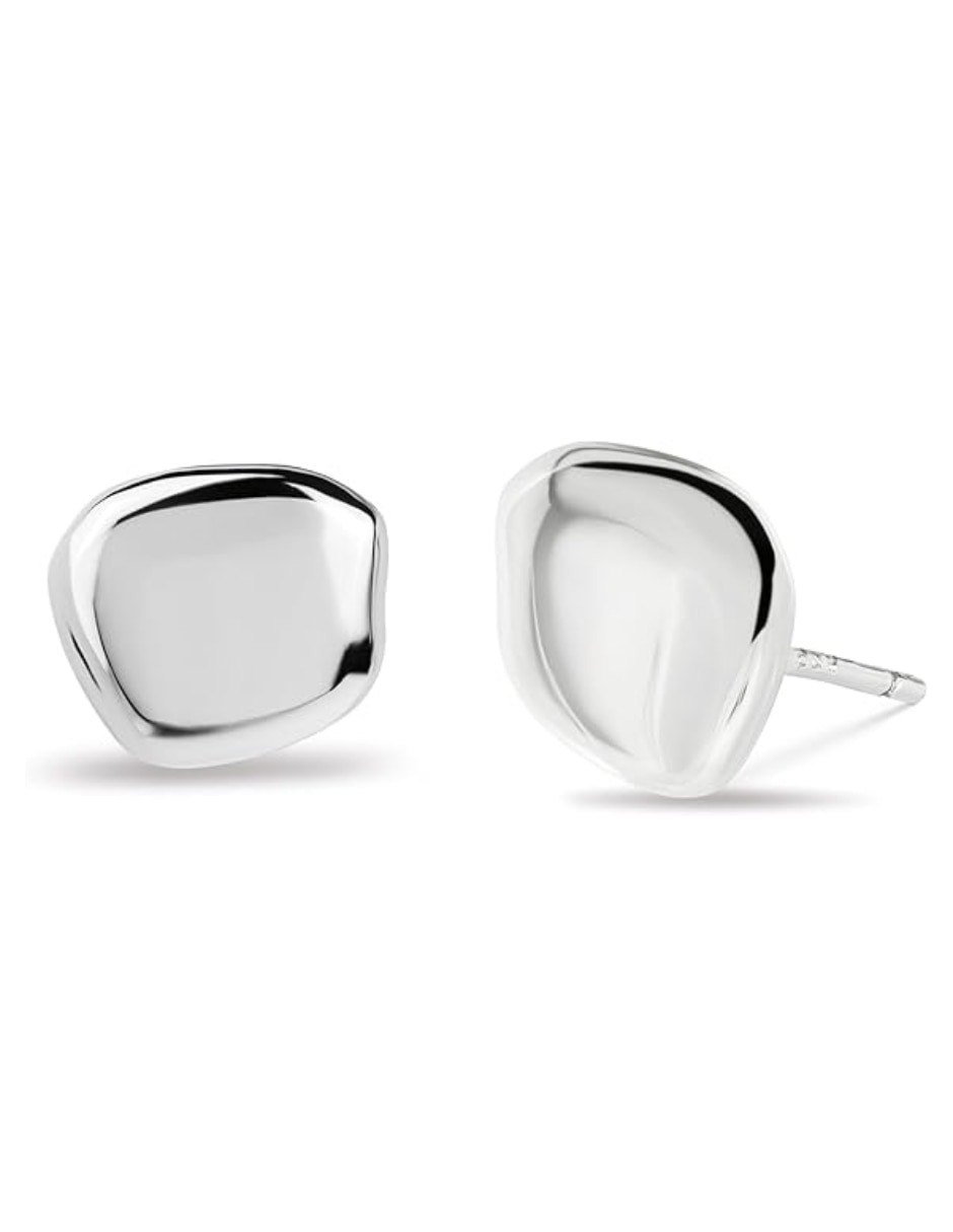 Broqueles circulares Calvin Klein Minimal Pebble de plata P 925 con acabado pulido 5