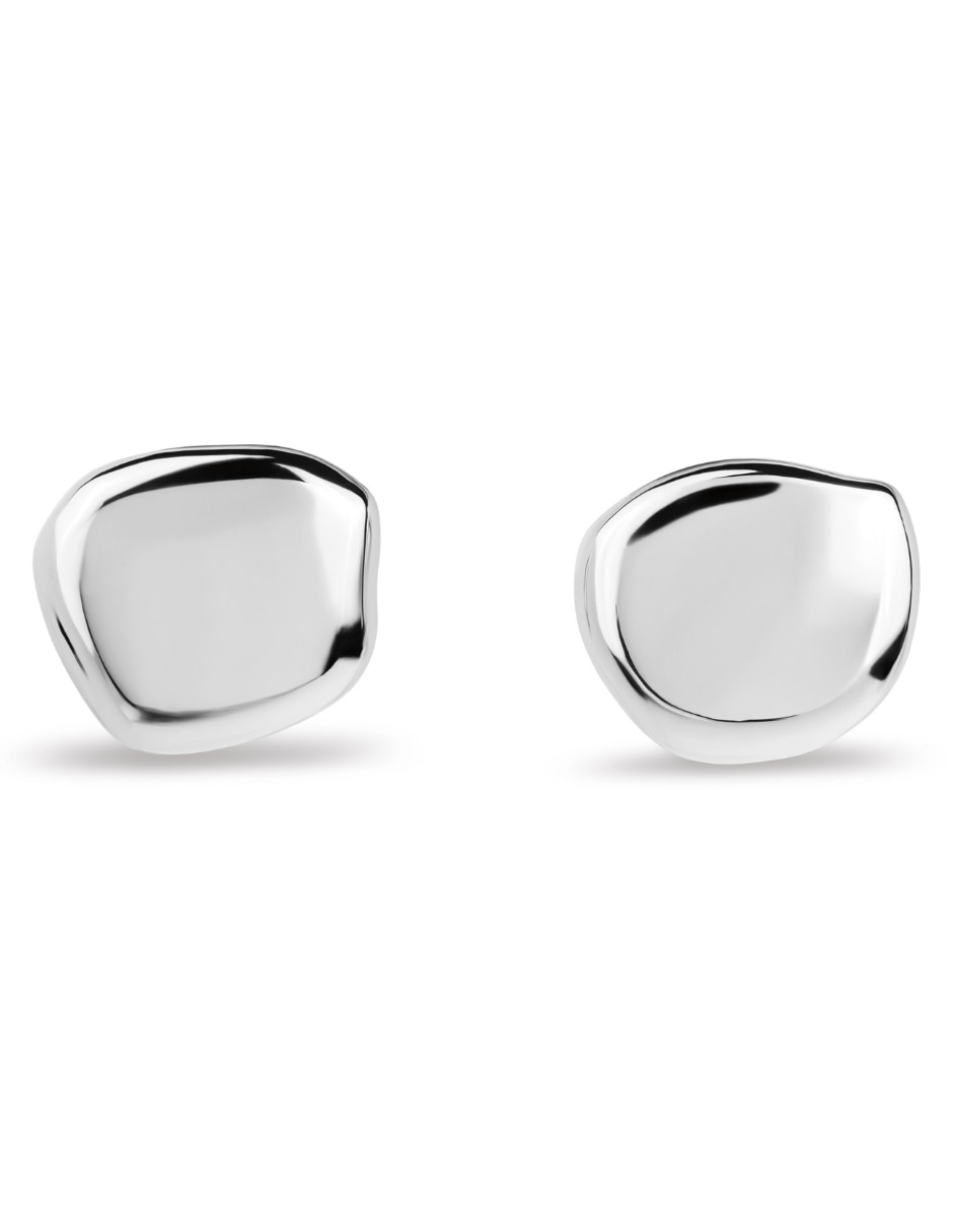 Broqueles circulares Calvin Klein Minimal Pebble de plata P 925 con acabado pulido 1