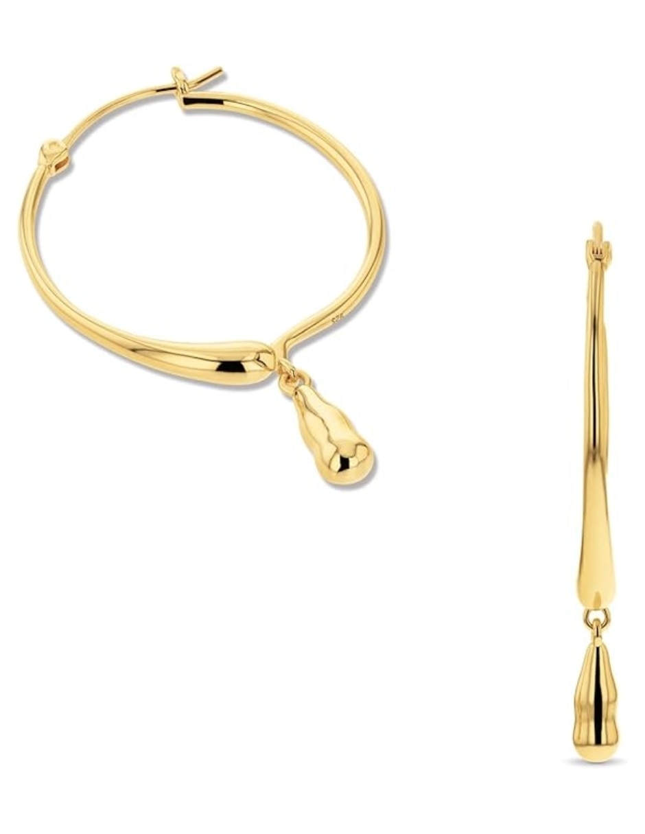 Aretes circulares Calvin Klein Liquid Chain de plata P 925 con acabado baño de oro