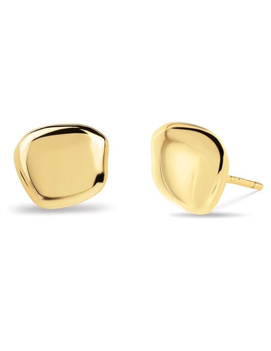 Broqueles circulares Minimal Pebble de plata P 925 y 14 K 4