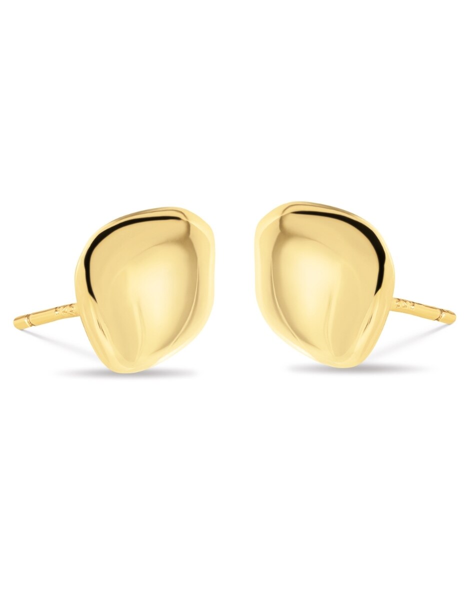 Broqueles circulares Minimal Pebble de plata P 925 y 14 K 2