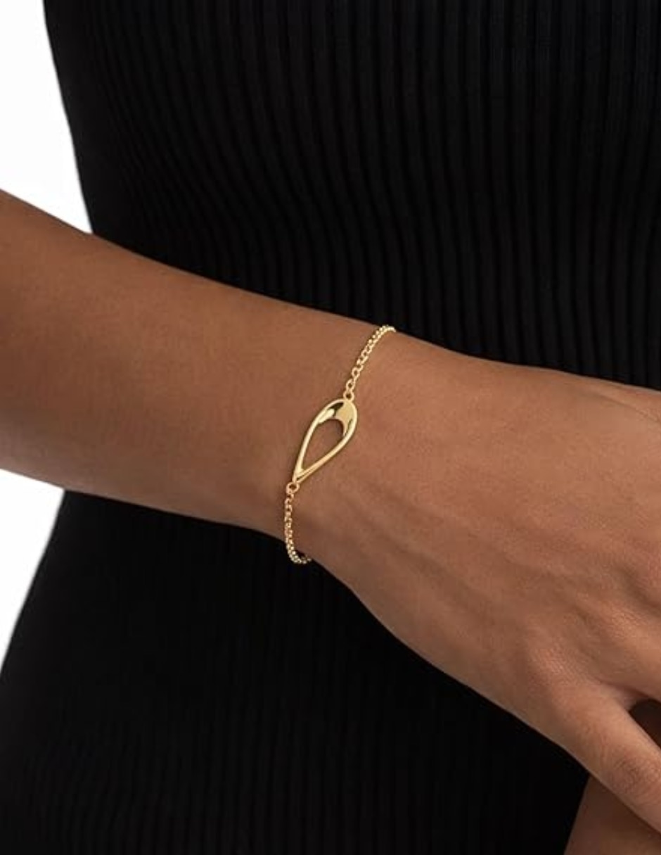 Pulsera de plata P 925 y oro 14 K Sculpted Triangle acabado baño de oro 3
