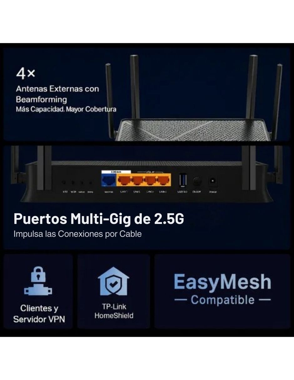 Router alámbrico e inalámbrico TP-Link Archer BE230 v 1