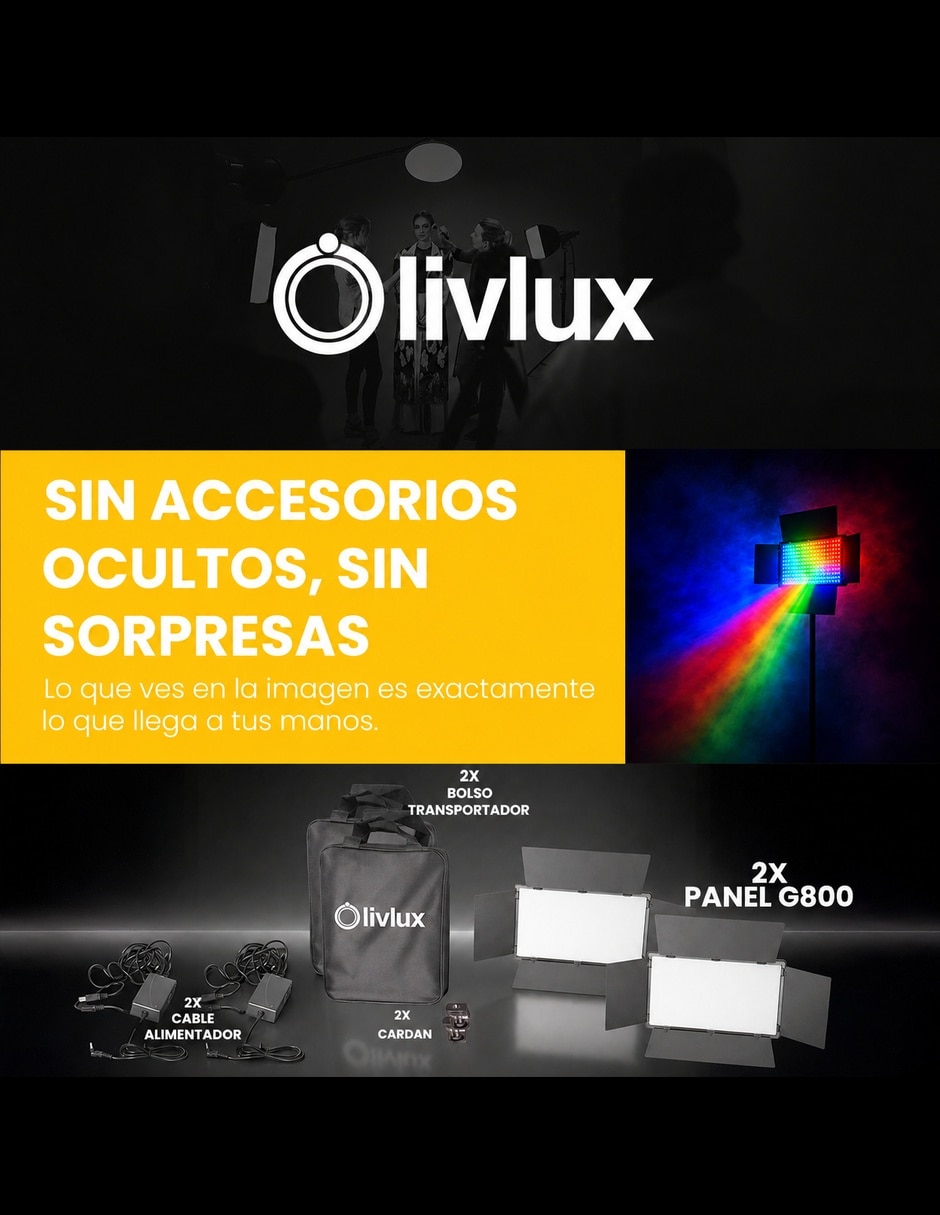 Lámpara para fotografía Livlux G800