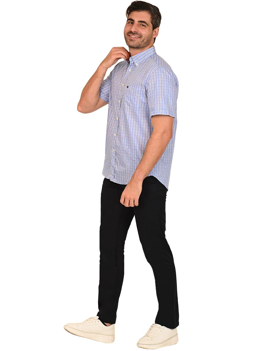 Camisa casual Ferrioni de algodón manga corta para hombre