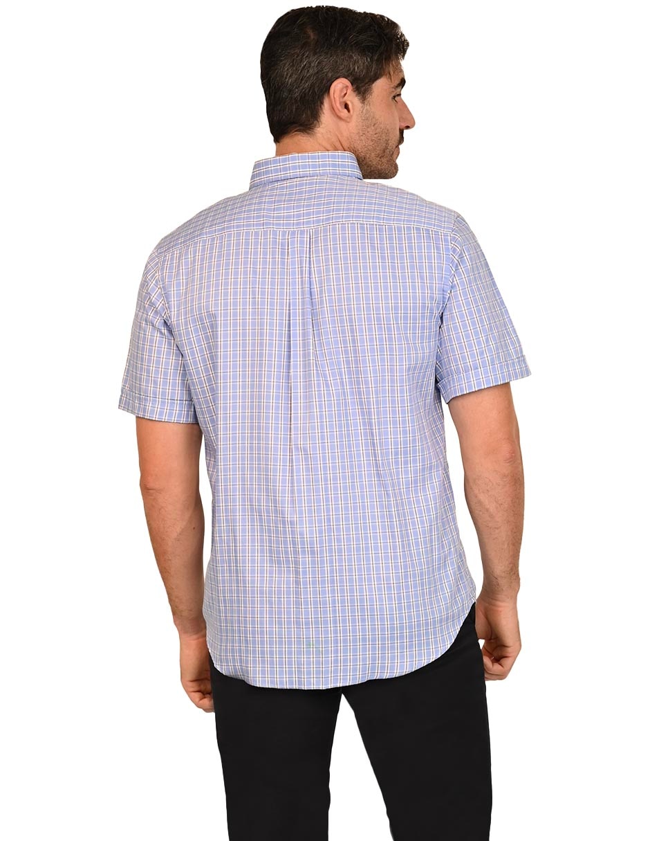 Camisa casual Ferrioni de algodón manga corta para hombre