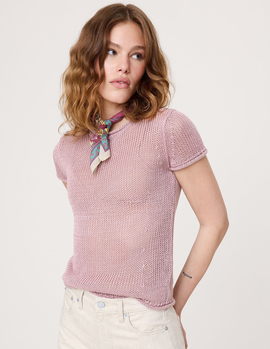 Suéter cuello redondo para mujer