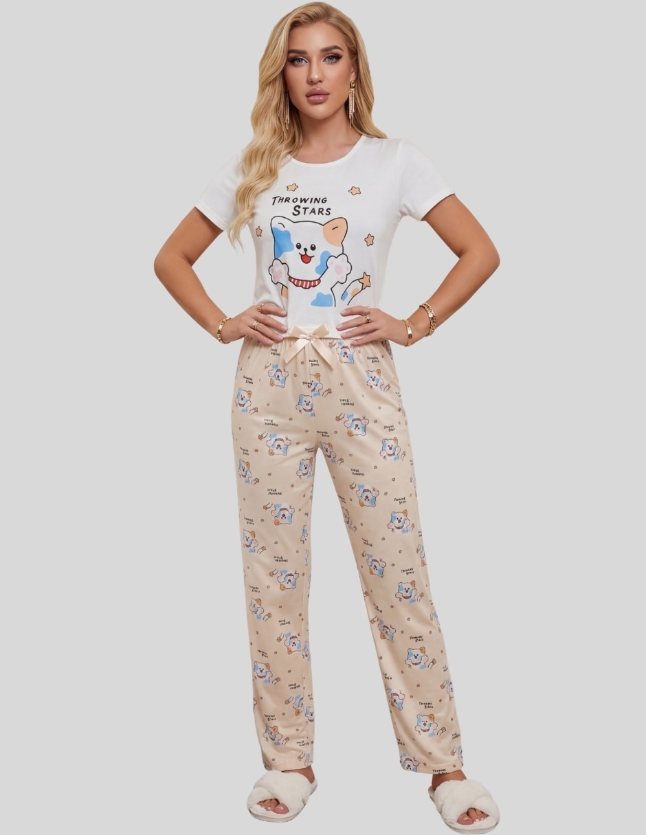 Conjunto pijama 3 piezas diferentes personajes para mujer
