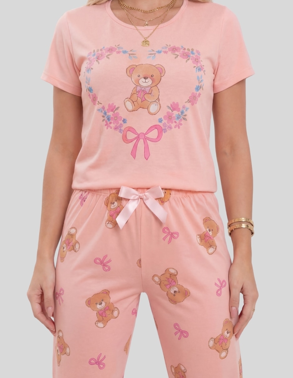 Conjunto pijama 3 piezas diferentes personajes para mujer 4