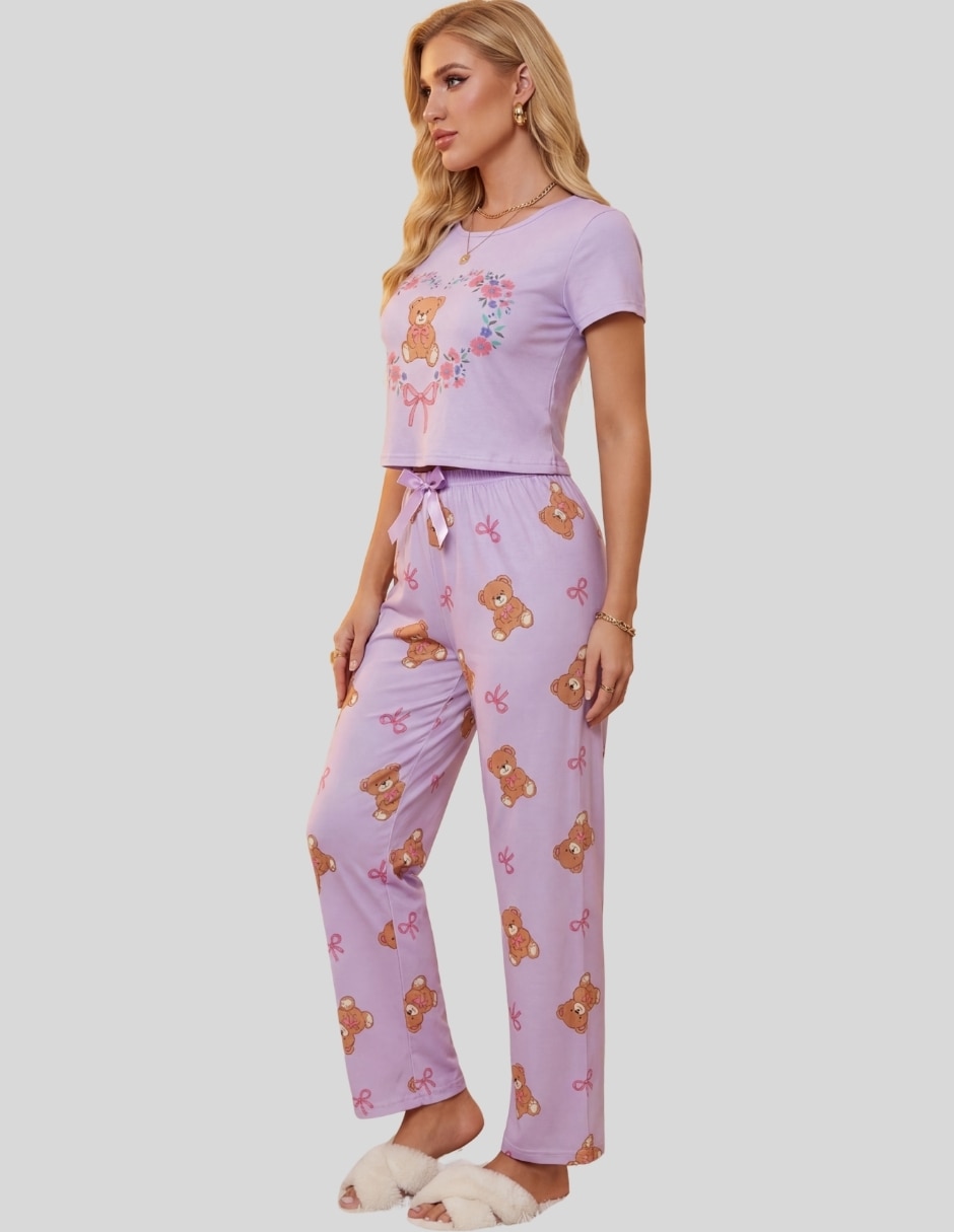Conjunto pijama 3 piezas diferentes personajes para mujer 3