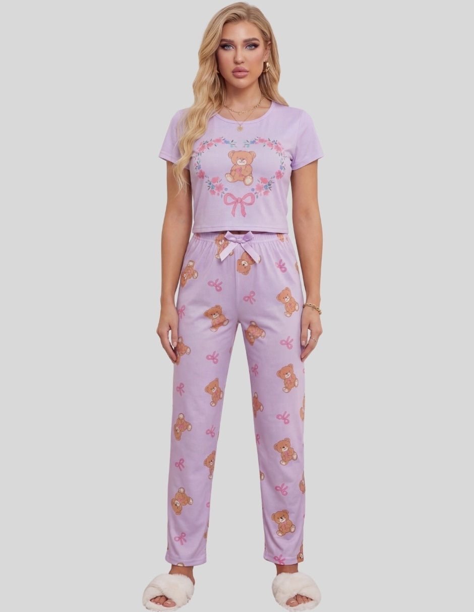 Conjunto pijama 3 piezas diferentes personajes para mujer 7