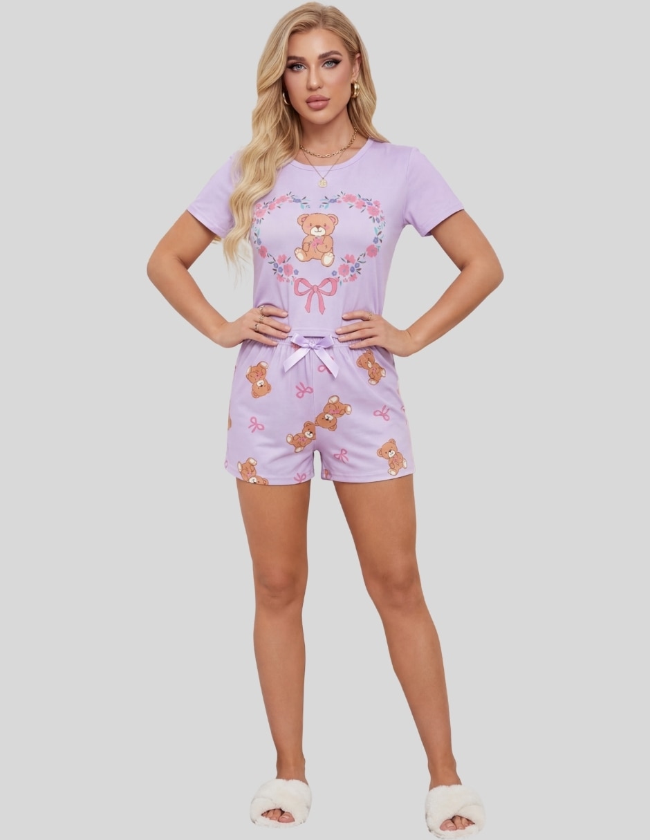Conjunto pijama 3 piezas diferentes personajes para mujer 10