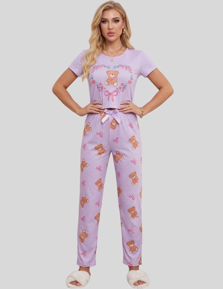 Conjunto pijama 3 piezas diferentes personajes para mujer 1