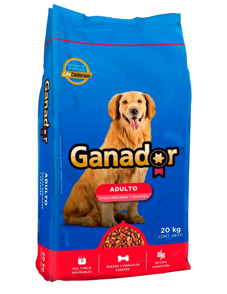 Croqueta Ganador de carne con pollo para perro etapa adulto contenido 20 kg