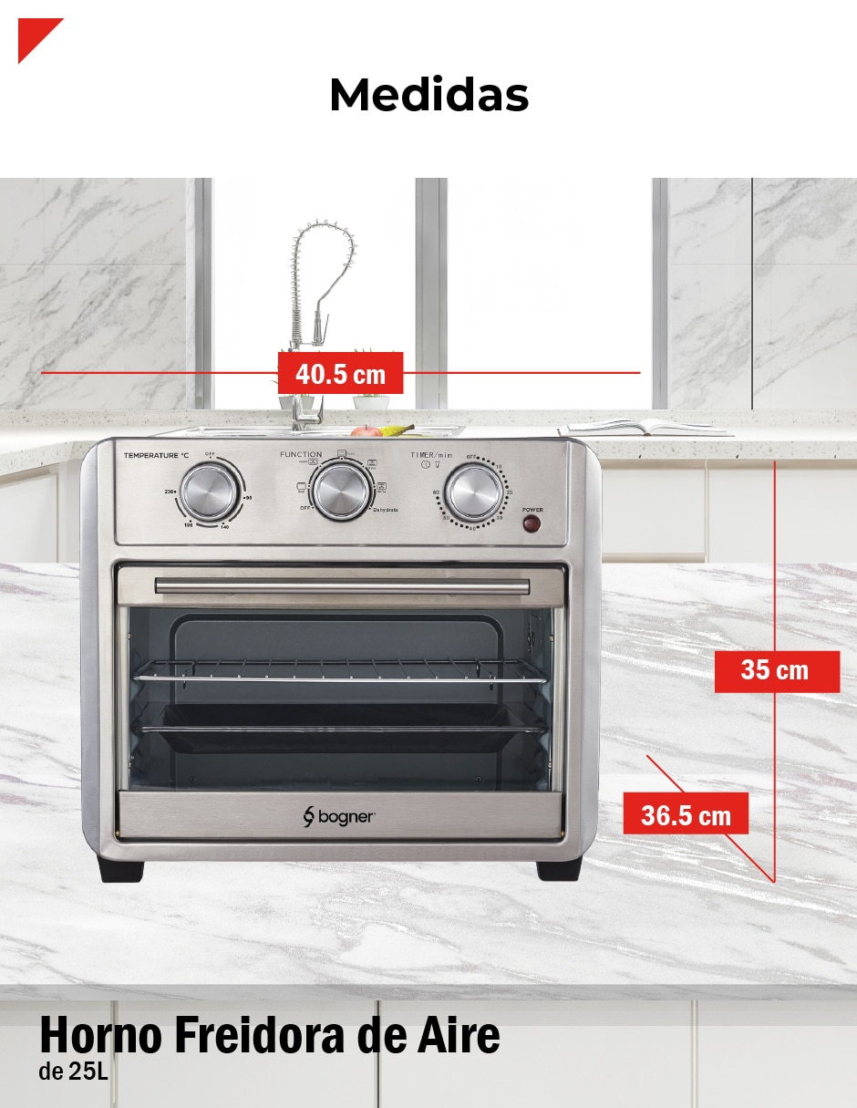 Horno eléctrico freidora Bogner BAF25 25 L