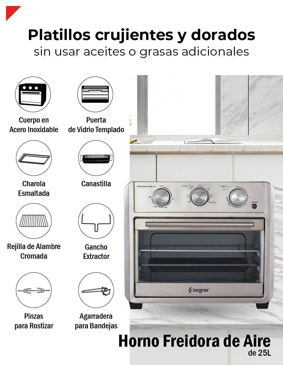Horno eléctrico freidora Bogner BAF25 25 L