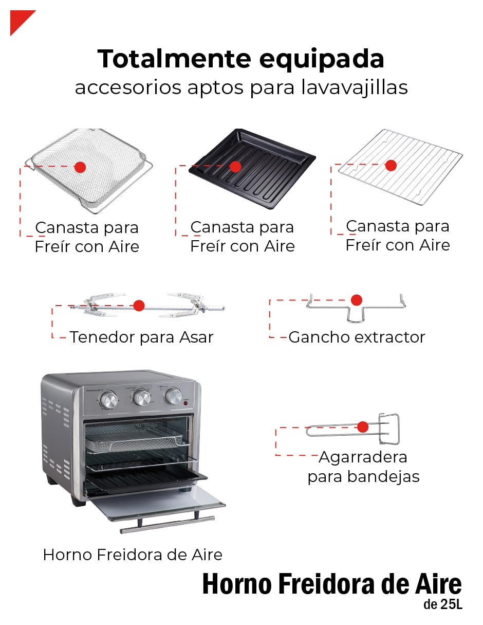 Horno eléctrico freidora Bogner BAF25 25 L