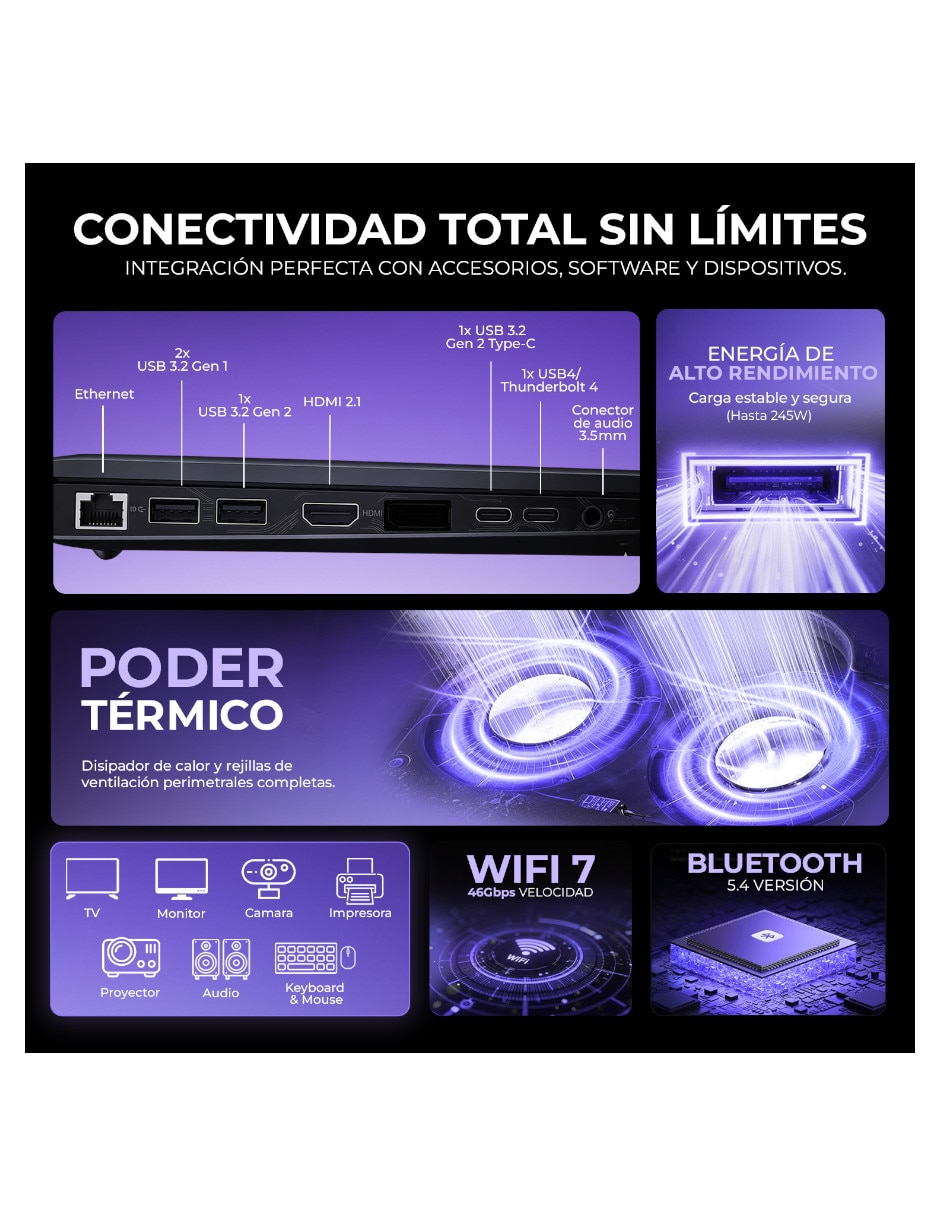 Laptop gamer Legion 5 16IAX10 16 pulgadas WQXGA Intel core ultra 9 NVIDIA GeForce RTX 5060 32 GB RAM 1 TB SSD 8