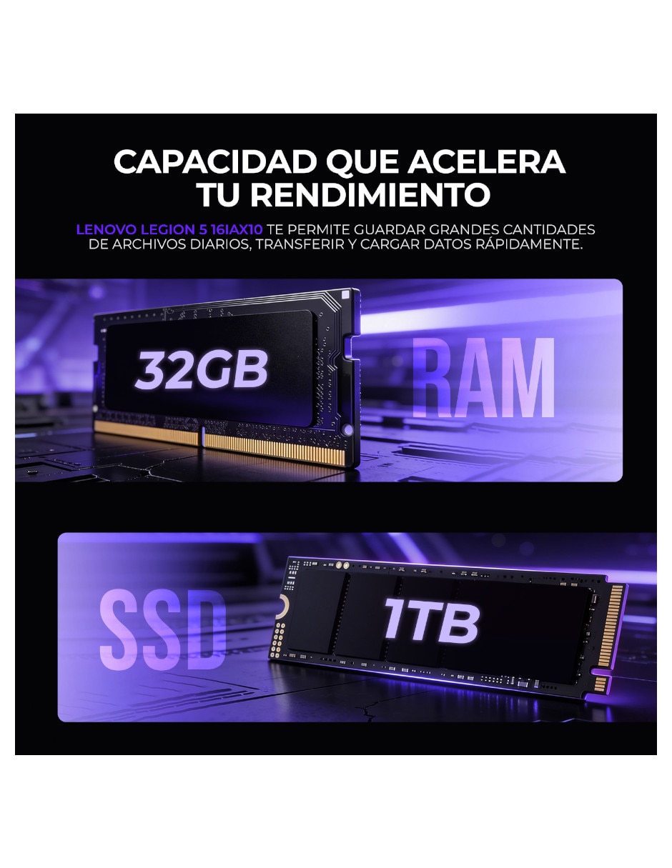 Laptop gamer Legion 5 16IAX10 16 pulgadas WQXGA Intel core ultra 9 NVIDIA GeForce RTX 5060 32 GB RAM 1 TB SSD 9