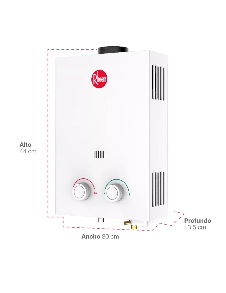 Calentador de paso Rheem RHE-CHN06P gas LP