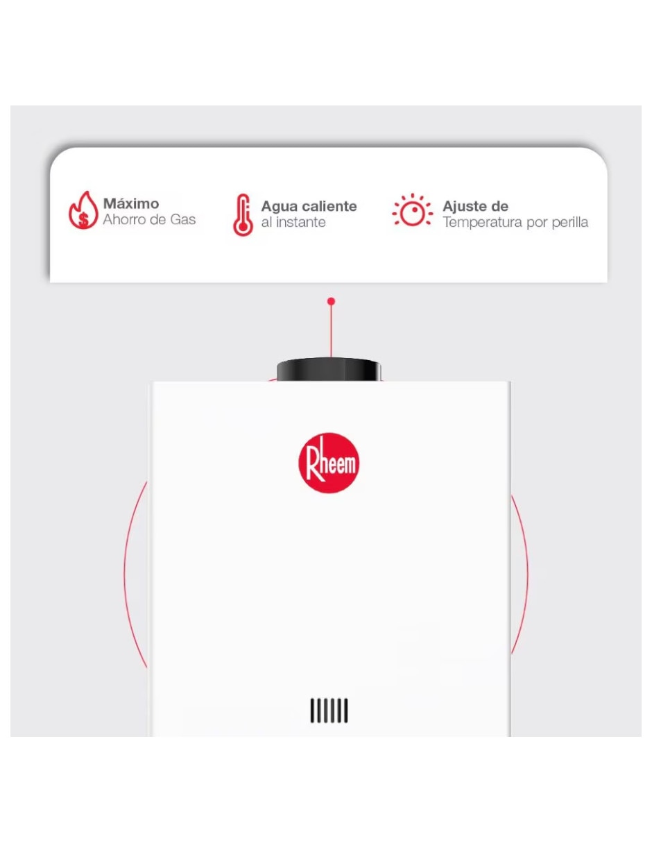 Calentador de paso Rheem RHE-CHN06P gas LP