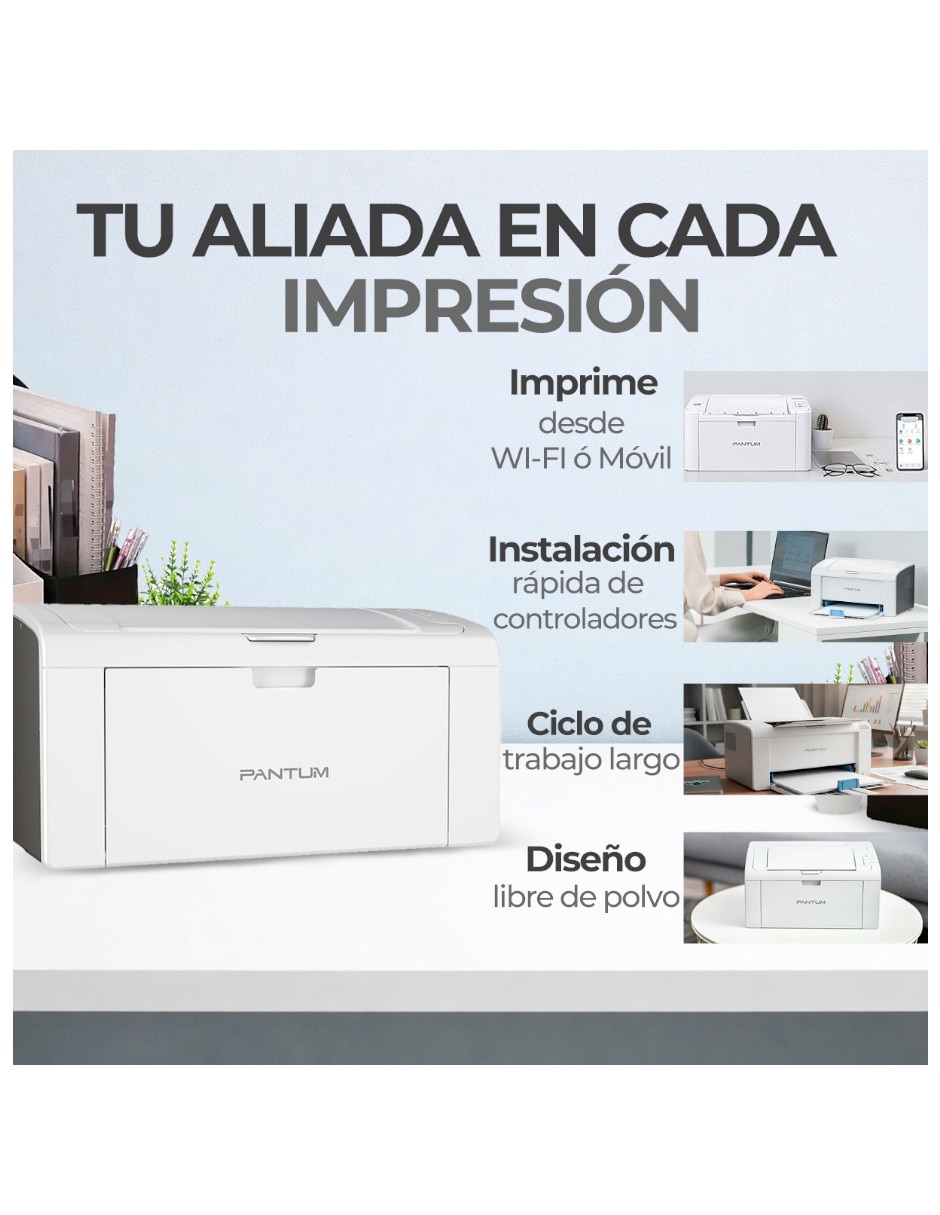 Impresora eléctrica Pantum modelo P2509W de toner alámbrica monocromática