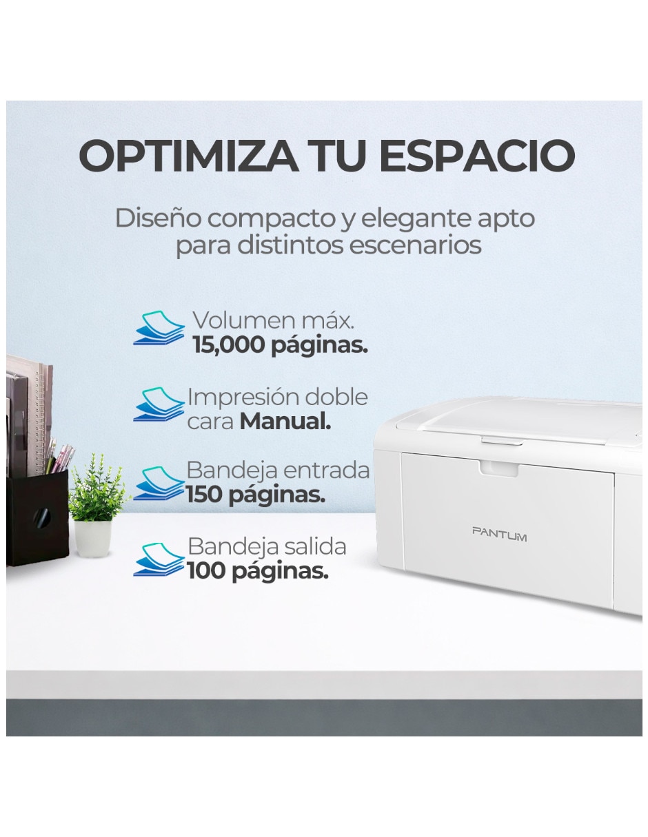 Impresora eléctrica Pantum modelo P2509W de toner alámbrica monocromática