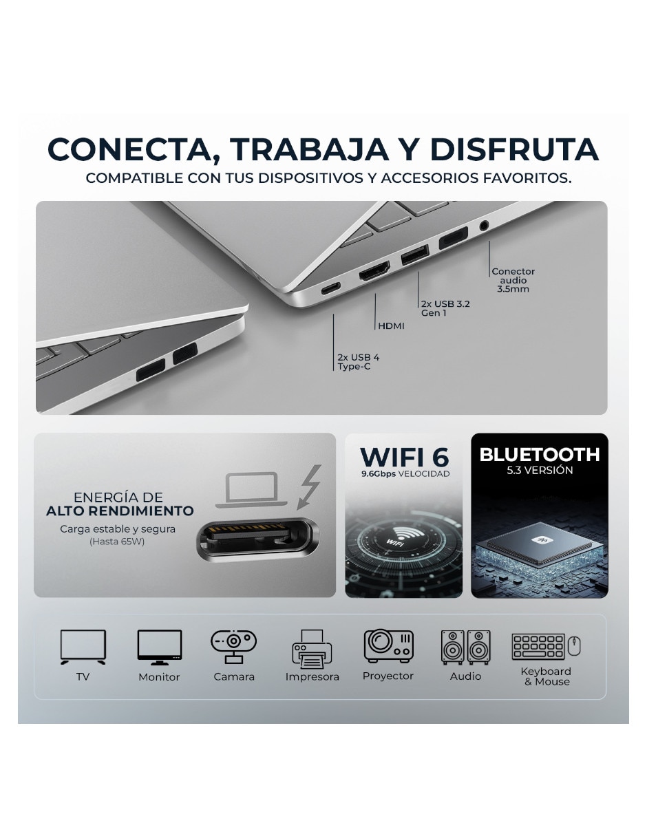 Laptop touch Aspire 14 AI 14 pulgadas Full HD+ Intel Core Ultra 5 226V Intel Arc 16 GB RAM 1 TB SSD 6
