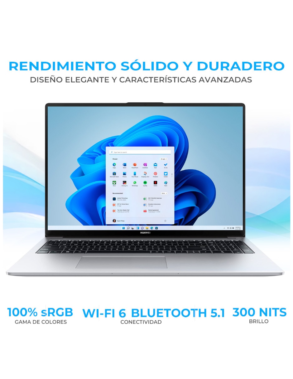 No HUAWEI MitchellG-Ci9161TM 16 pulgadas Full HD+ Intel Core i9 Integradas 16 GB RAM No aplica 1 TB SSD No aplica