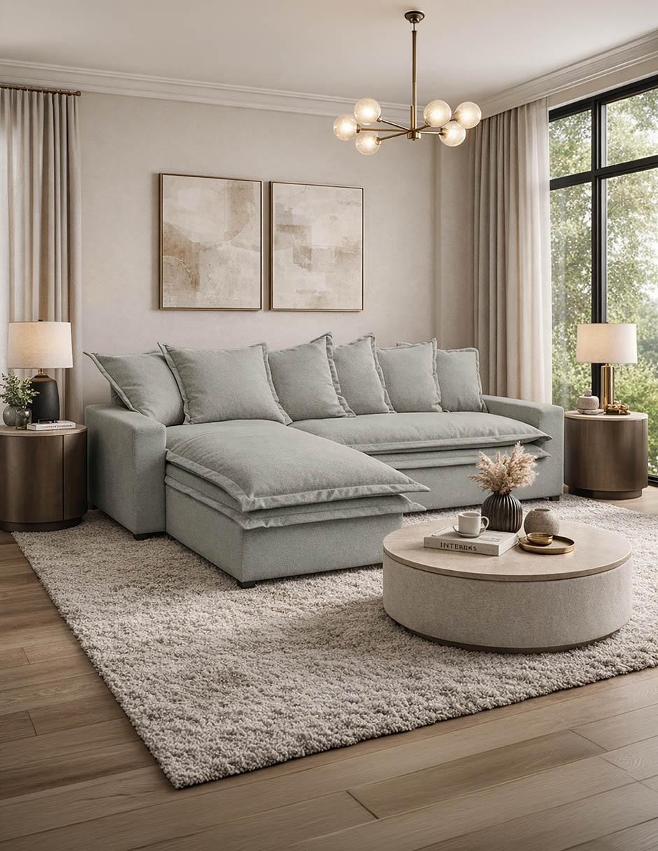 Sala modular tomás sofa otto de poliéster 3