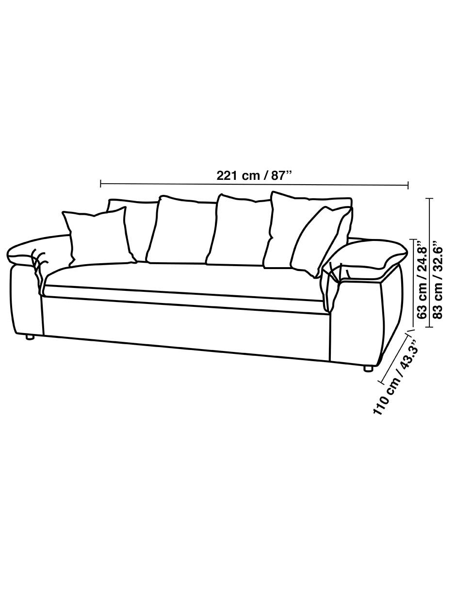Love seat PAZ de Poliéster 9