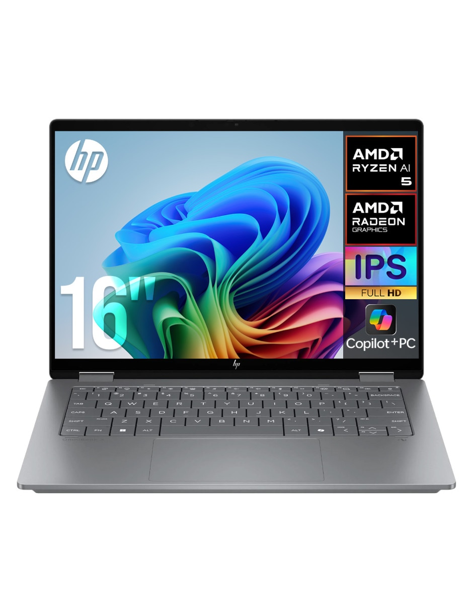 HP Laptop 2 en 1 touch Hp Omnibook X Flip 16 pulgadas Full HD+ AMD Ryzen AI 5 340 AMD Radeon Graphics 16 GB RAM 512 GB SSD