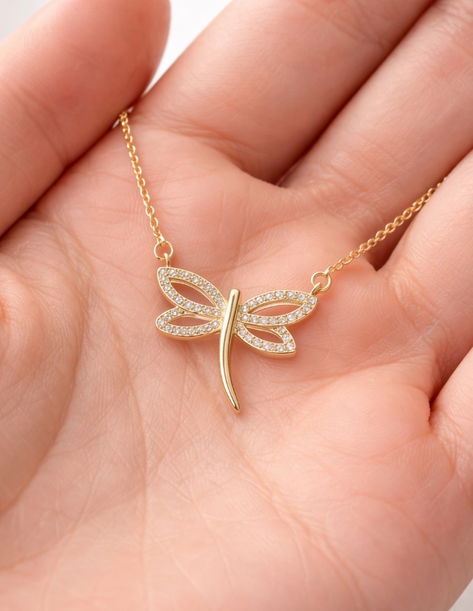 Collar de libélula Lucentia 18 K 7