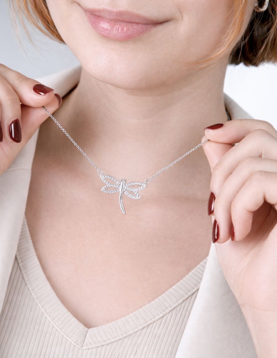 Collar de libélula Lucentia Silver 3