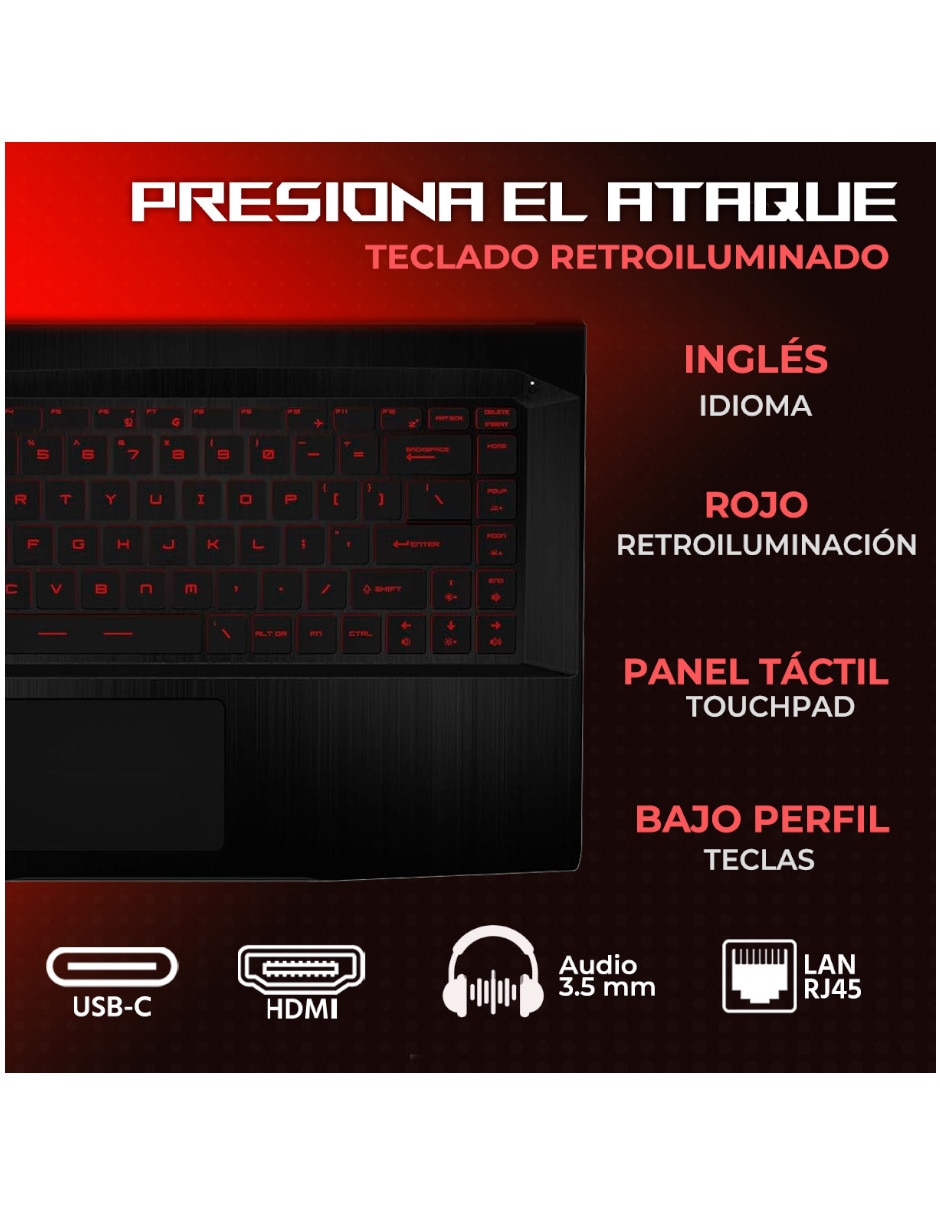 Laptop TG63I-2050Ci5161T 15.6 pulgadas Full HD Intel Core i5 Nvidia GeForce RTX 2050 16 GB RAM 1 TB SSD 4