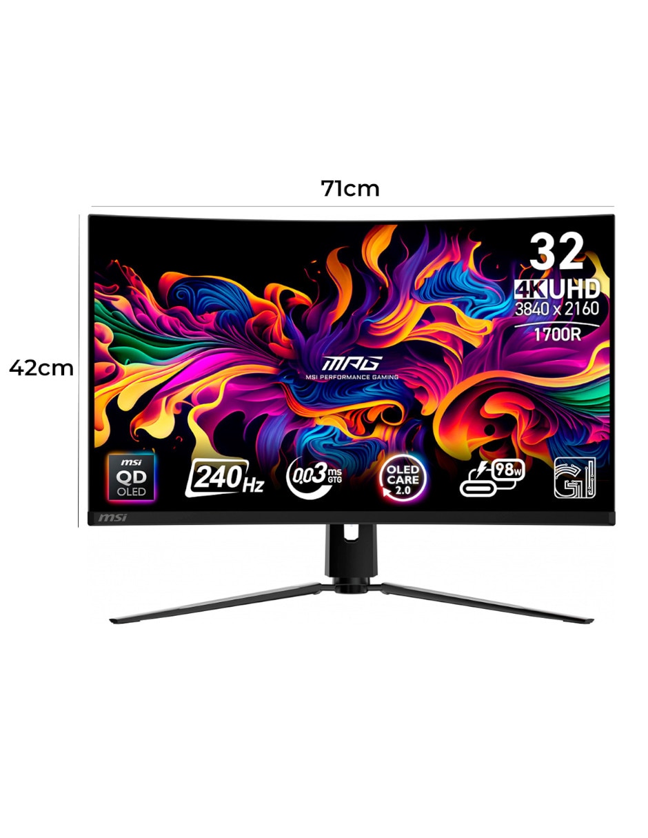 Monitor gamer MSI MPG 321CURX QD-OLED Standard 4K/UHD 32 pulgadas