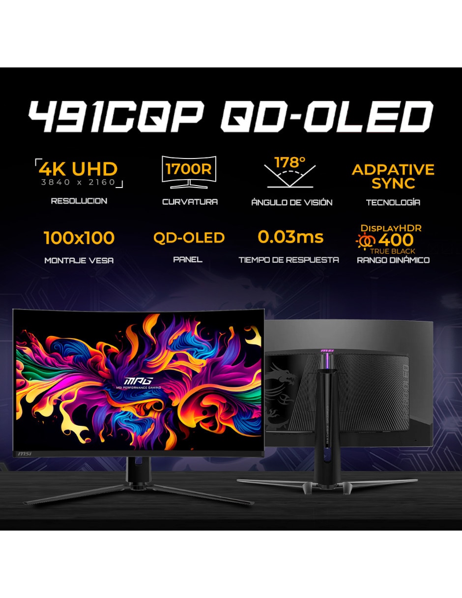 Monitor gamer MSI MPG 321CURX QD-OLED Standard 4K/UHD 32 pulgadas