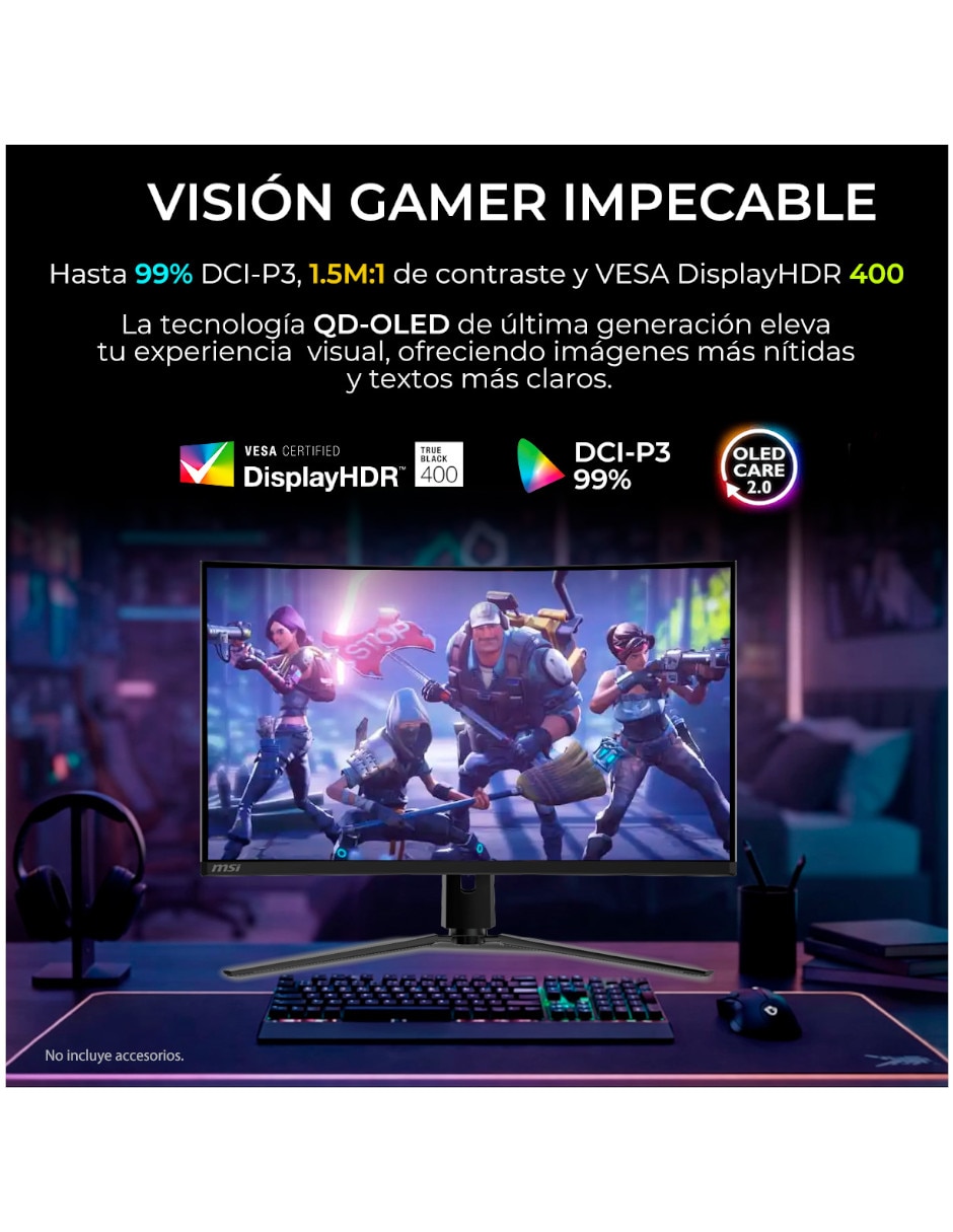 Monitor gamer MSI MPG 321CURX QD-OLED Standard 4K/UHD 32 pulgadas