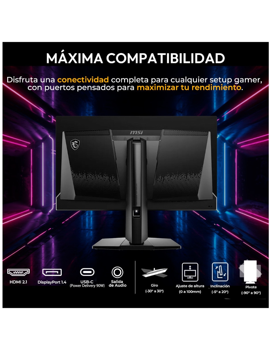 Monitor gamer MSI MAG 271QPX QD-OLED Standard WQHD 27 pulgadas